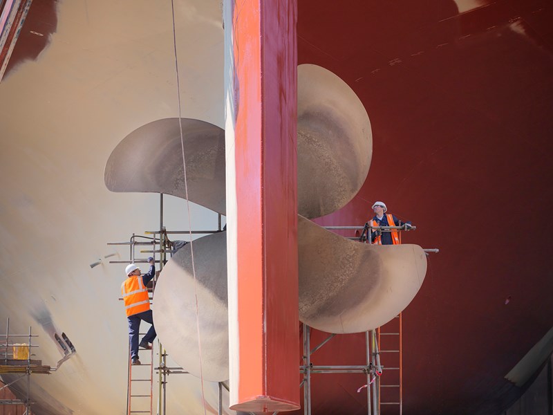 Huge ship propeller