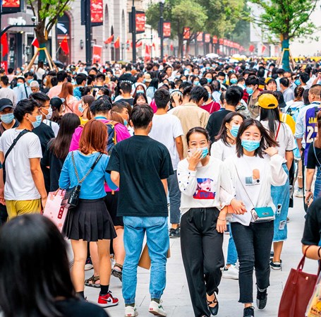 Billede af kinesere på gågade