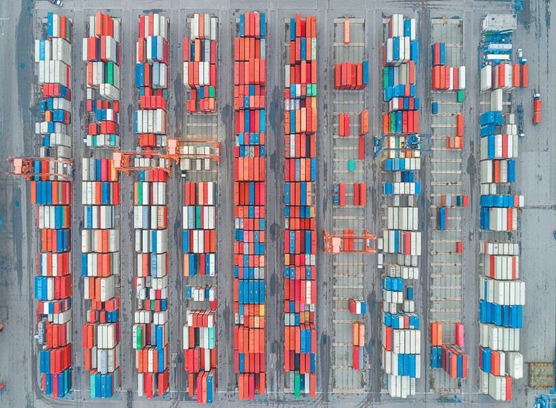 containers seen from above