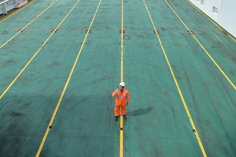 Cargo ship deck